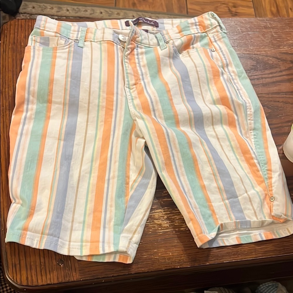 Striped Multicolor Womens Shorts